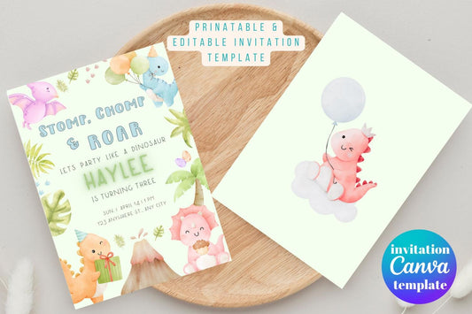 Dinosaur Birthday Party Invite