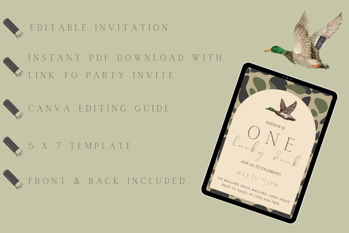 One Lucky Duck Birthday Invitation Template