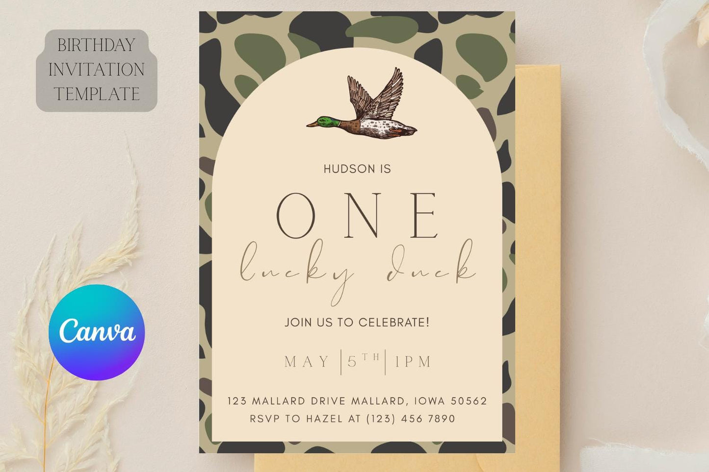 One Lucky Duck Birthday Invitation Template