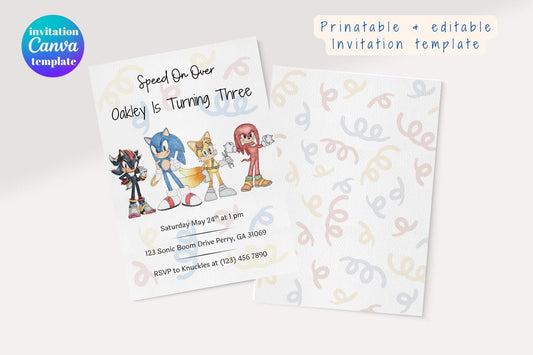 Sonic Birthday Party Invite