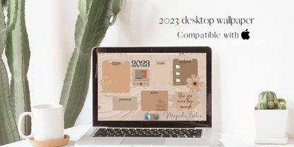 2023 Brown Minimalist Desktop Wallpaper