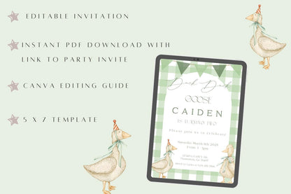 Duck, Duck, Goose! Birthday Invite