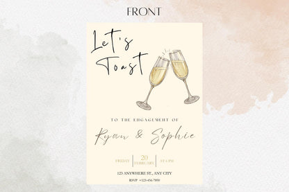 Let's Toast Engagement Party Invitation