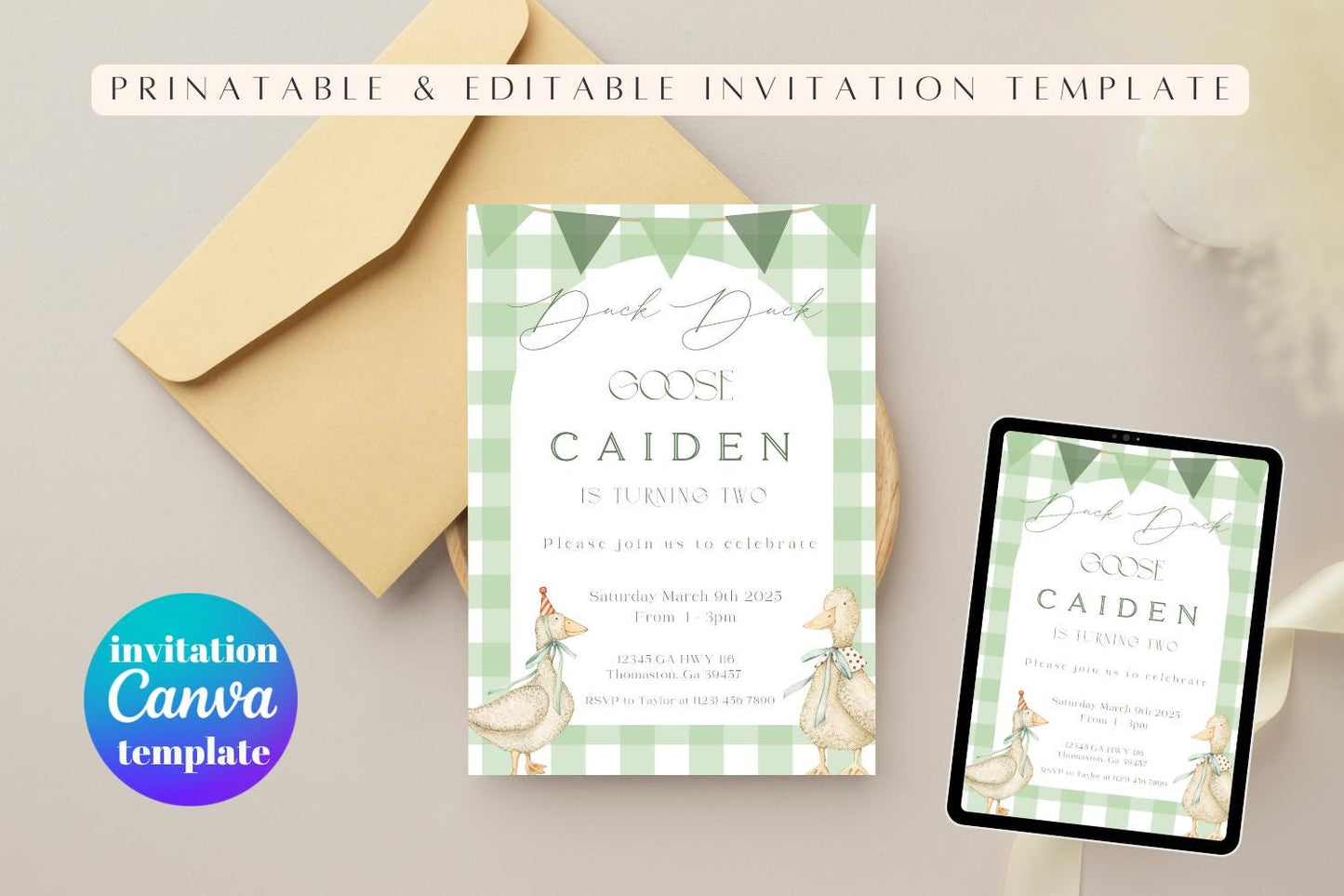 Duck, Duck, Goose! Birthday Invite
