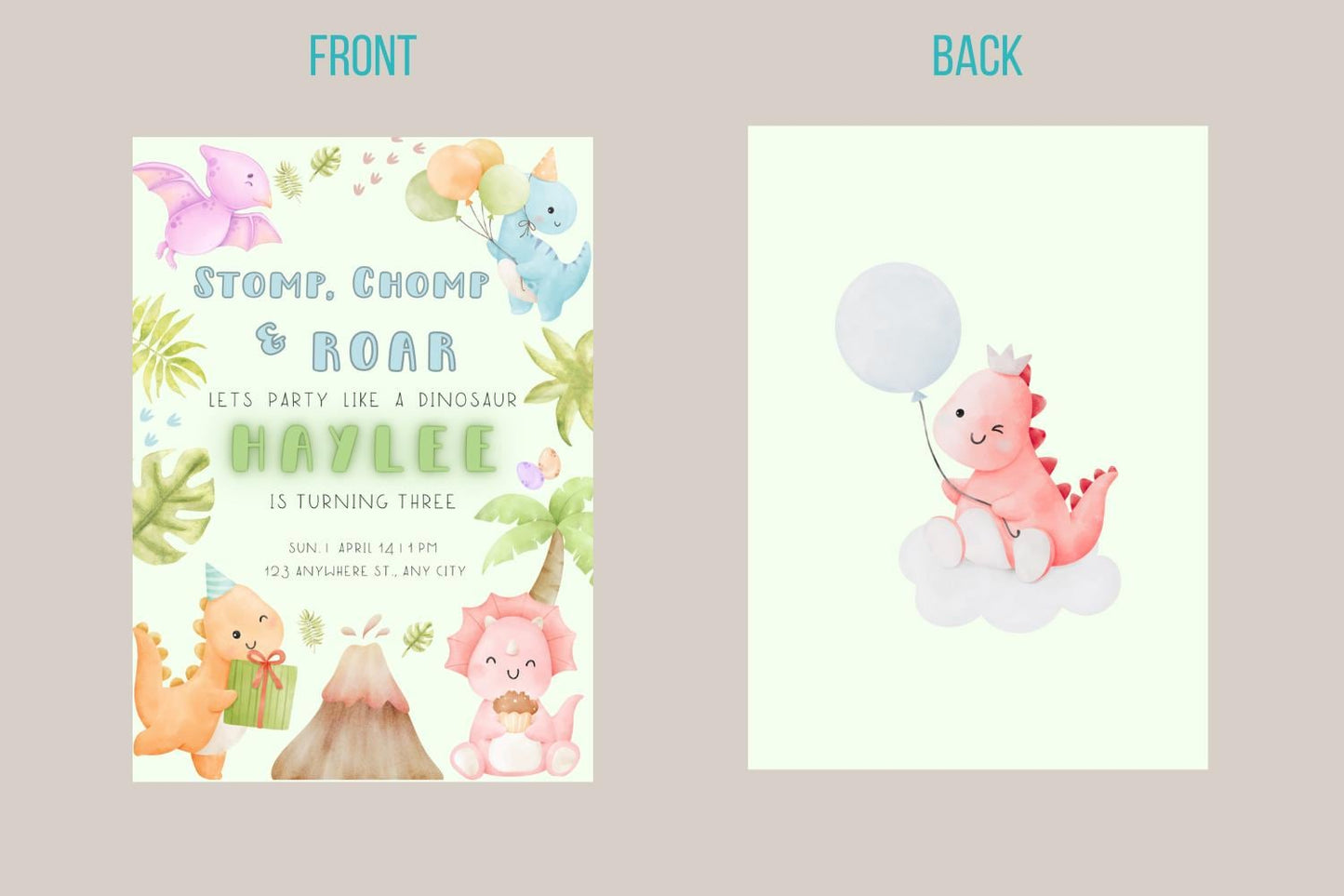Dinosaur Birthday Party Invite