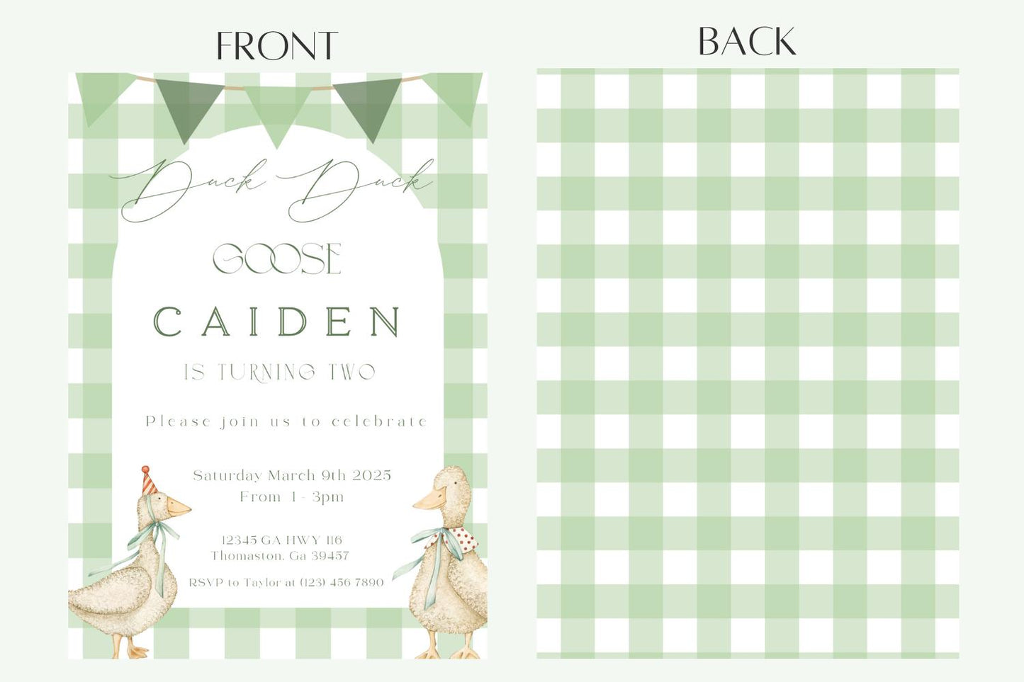 Duck, Duck, Goose! Birthday Invite