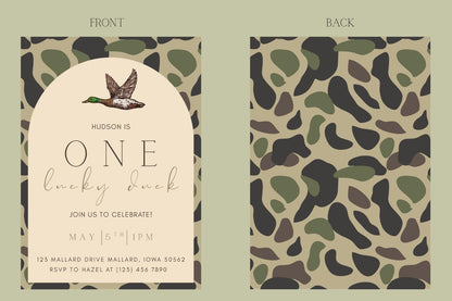 One Lucky Duck Birthday Invitation Template