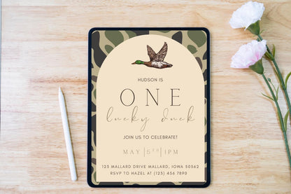 One Lucky Duck Birthday Invitation Template